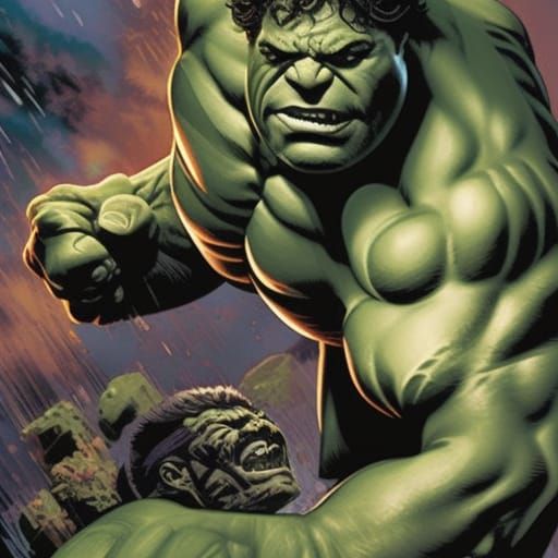 Mark Ruffalo as Hulk in Comic Book Art