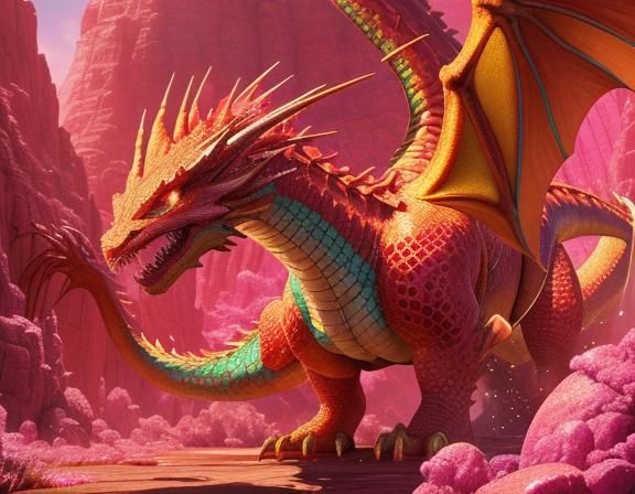 Strawberry Dragon in Candyland: Hyper-Realistic Fantasy Art