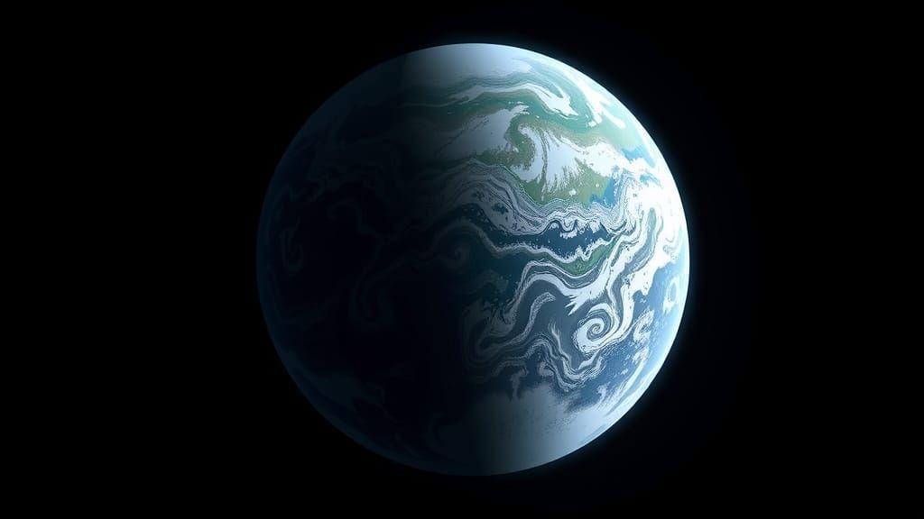 Spherical Planet in Space: Digital Concept Art