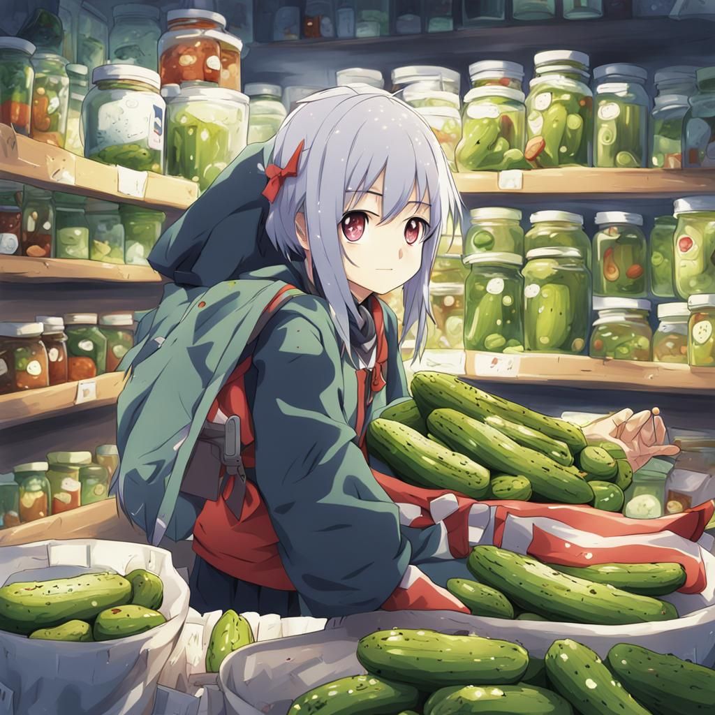 Pickle in Anime Style Digital Art