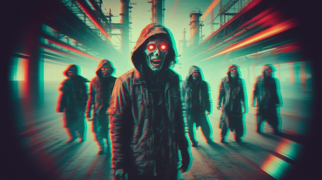 Mutated Zombies in Abandoned Steampunk Refinery