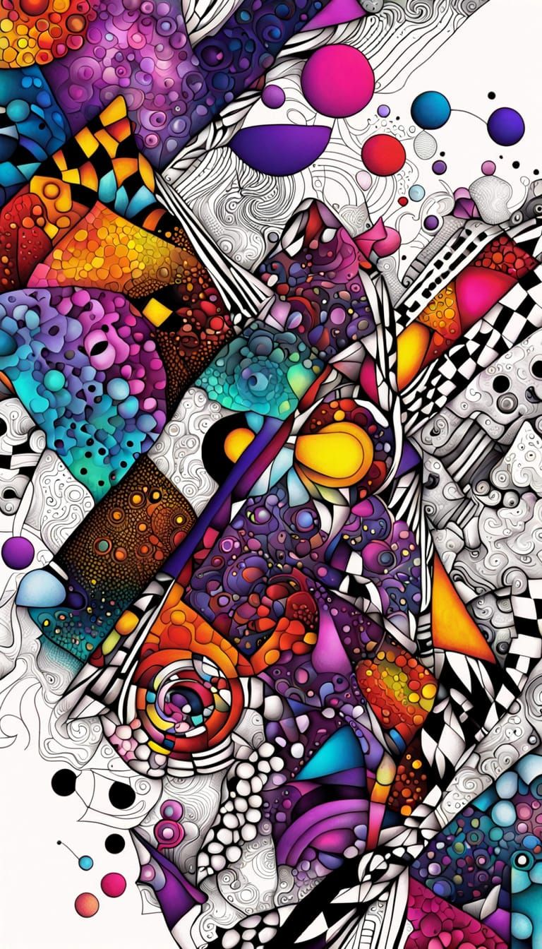 AI Birth: Geometric Shapes in Abstract Expressionism