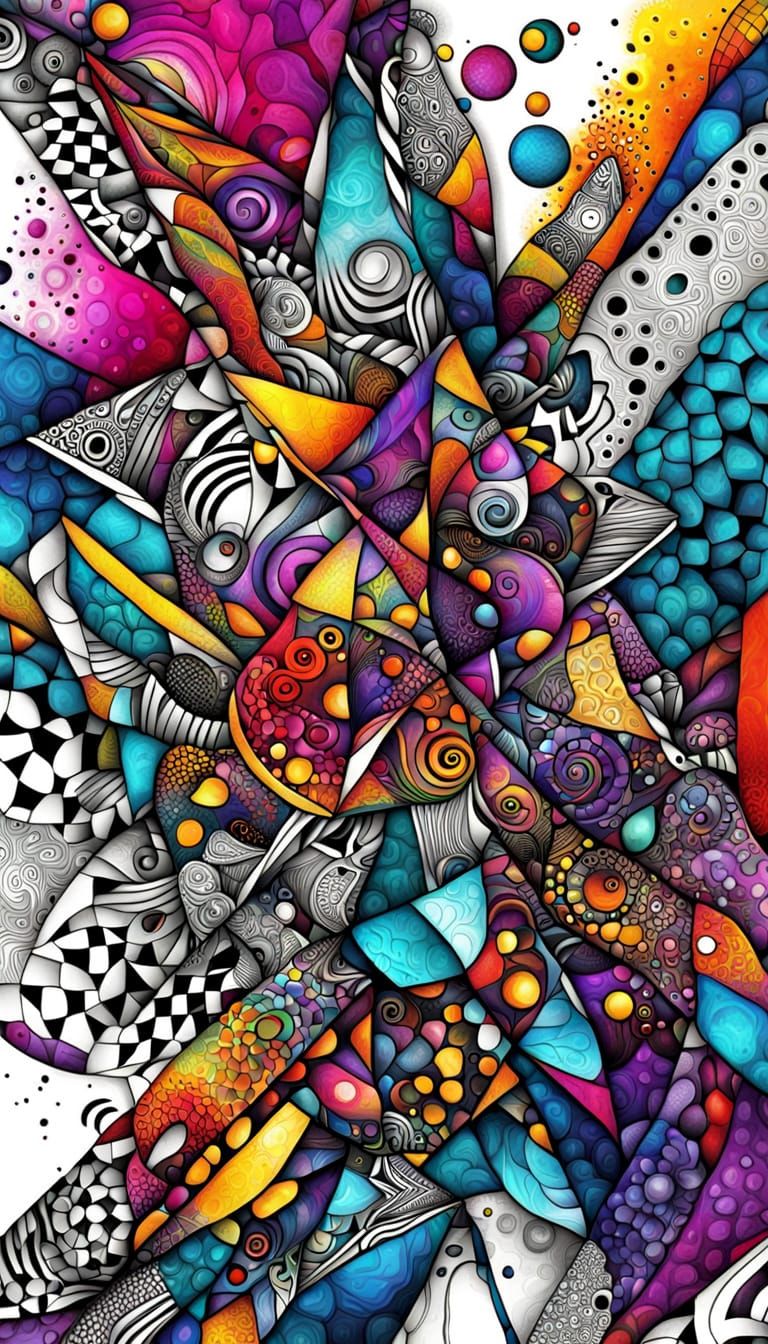 AI Birth Abstract Expressionism Geometric Shapes