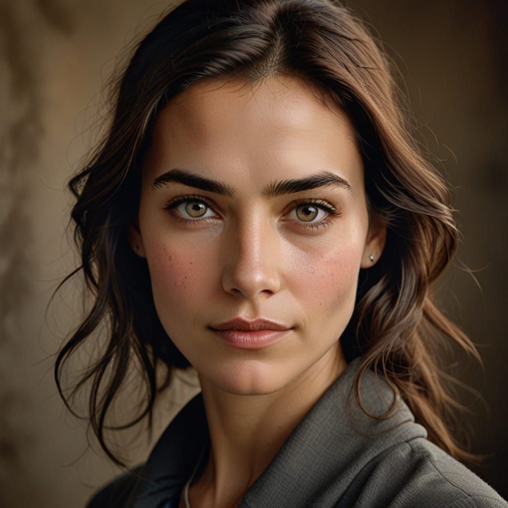 Elegant Woman in Studio Lighting