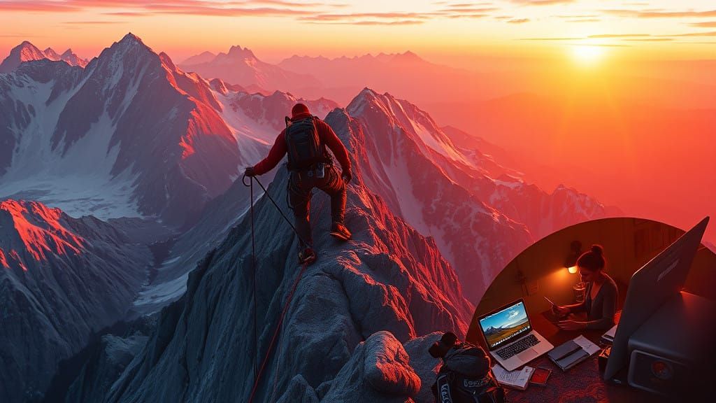 Mountain Climber's Sunrise Inspo in Triadic Hues