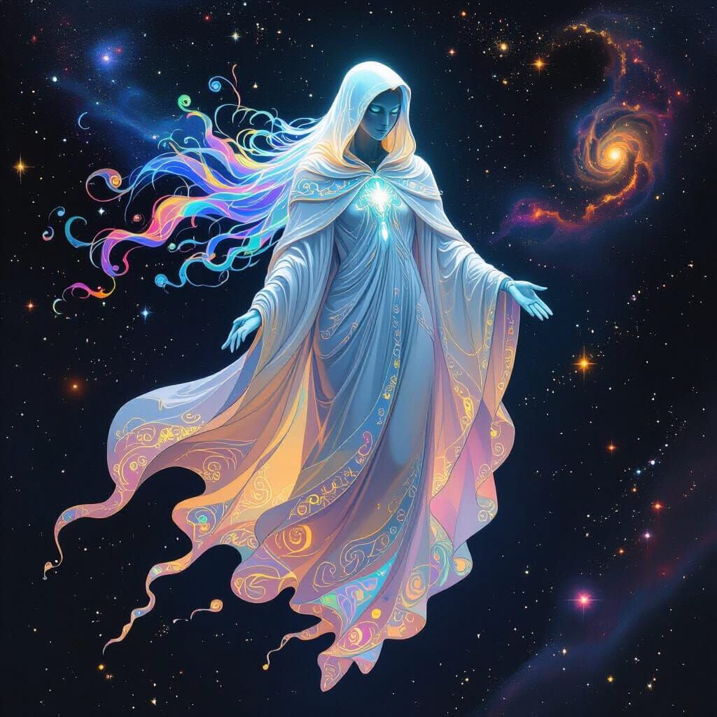 Celestial Being of Stardust in Cosmic Void