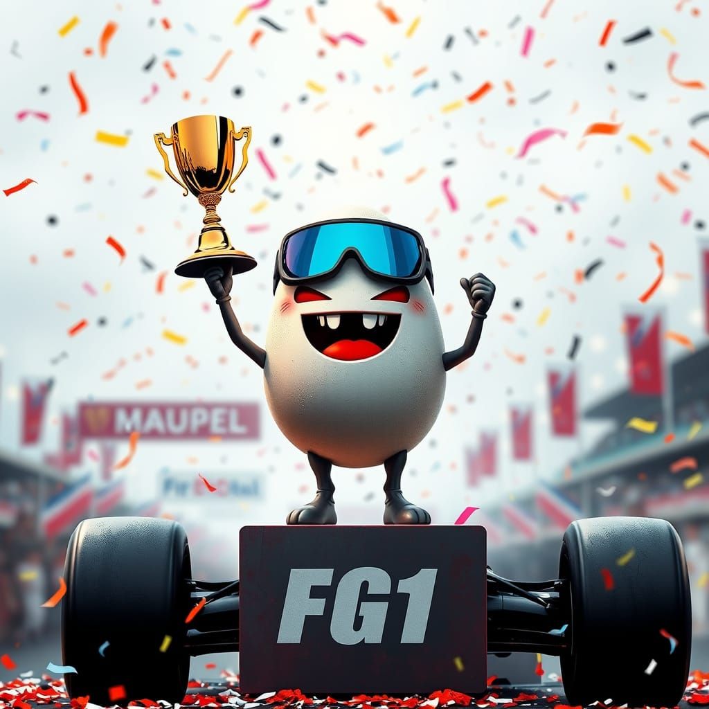 Angry Egg Wins Race Podium in Alcohol Ink Style