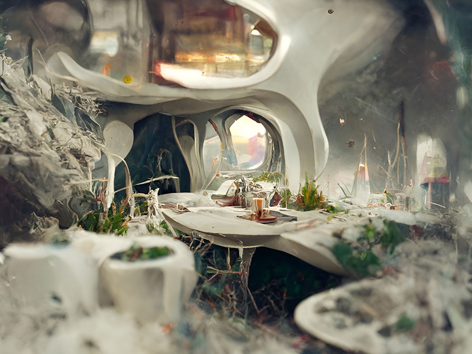 Astronaut at 1950s Diner on the Moon in 3D