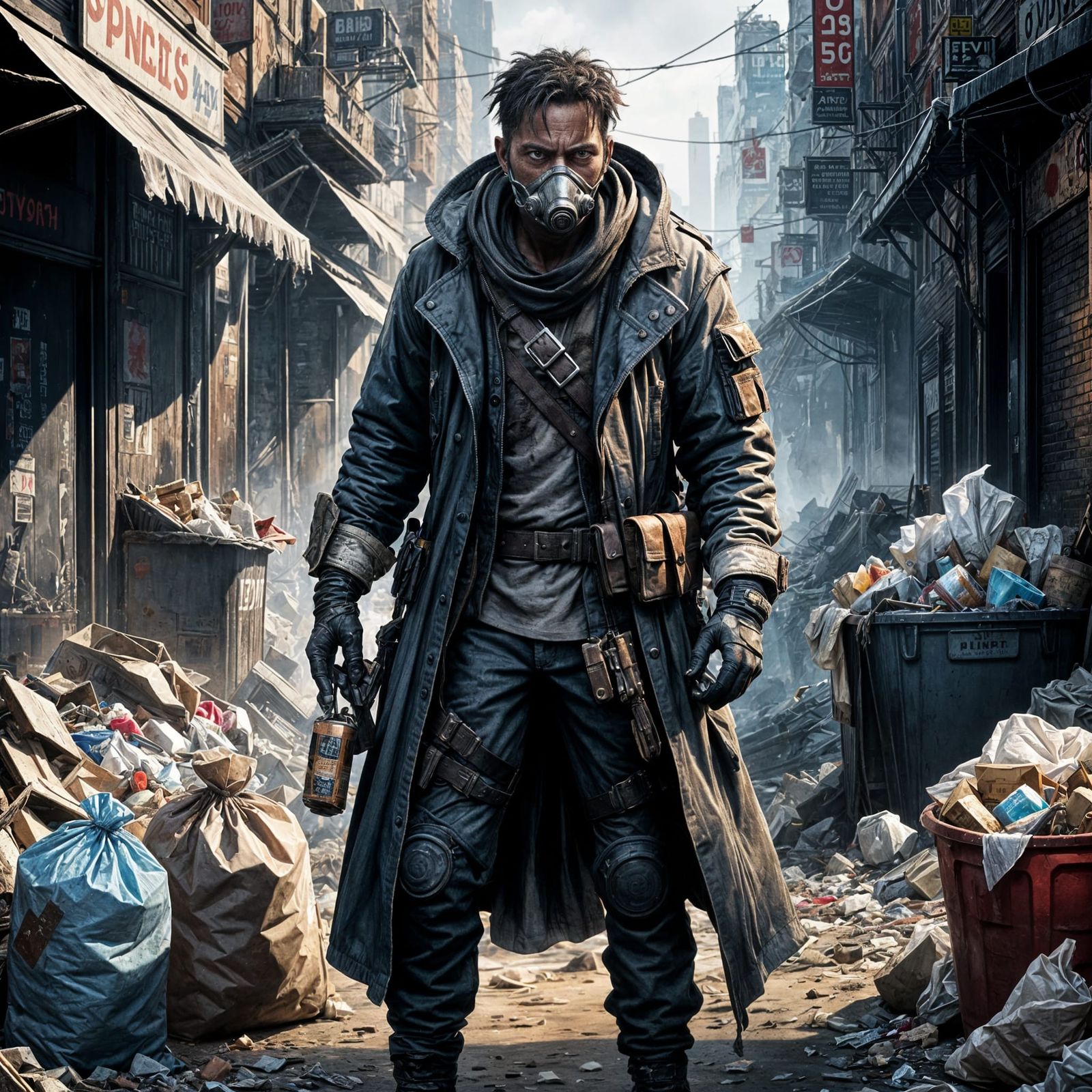 Apocalyptic Survivor with Artificial Hand