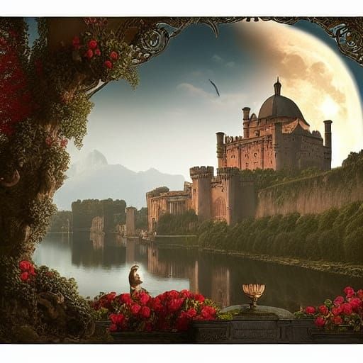 Italian Renaissance Castle with Carnivorous Flowers
