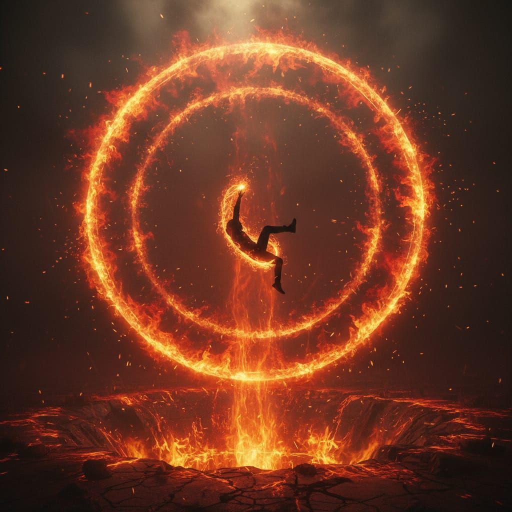 Burning Ring of Fire: Fiery Abstract Art