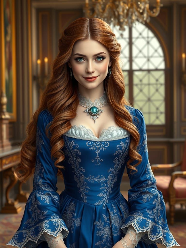 Duchess in Opulent Home, Matte Painting