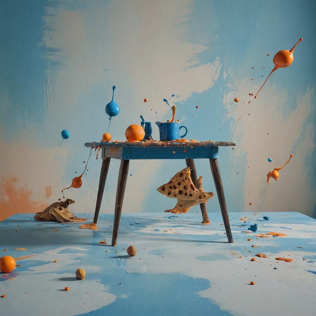 Surreal Still Life with Hopping Animals