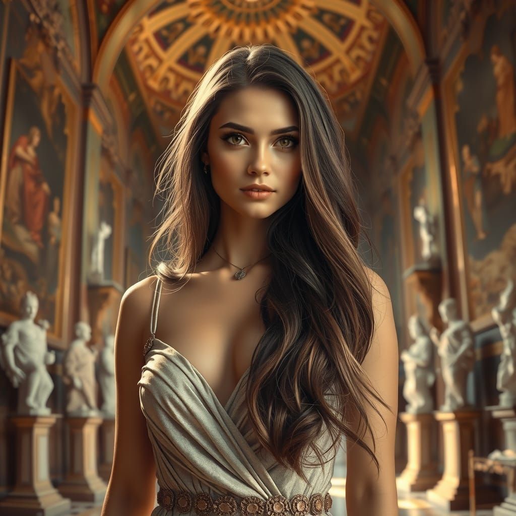 Elegant Woman in Renaissance Grandeur