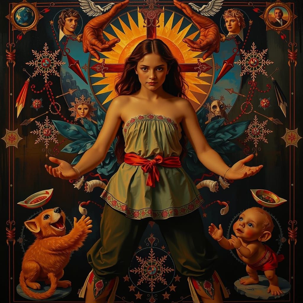 Allegorical Masterpiece Painting of Beauty and Truth