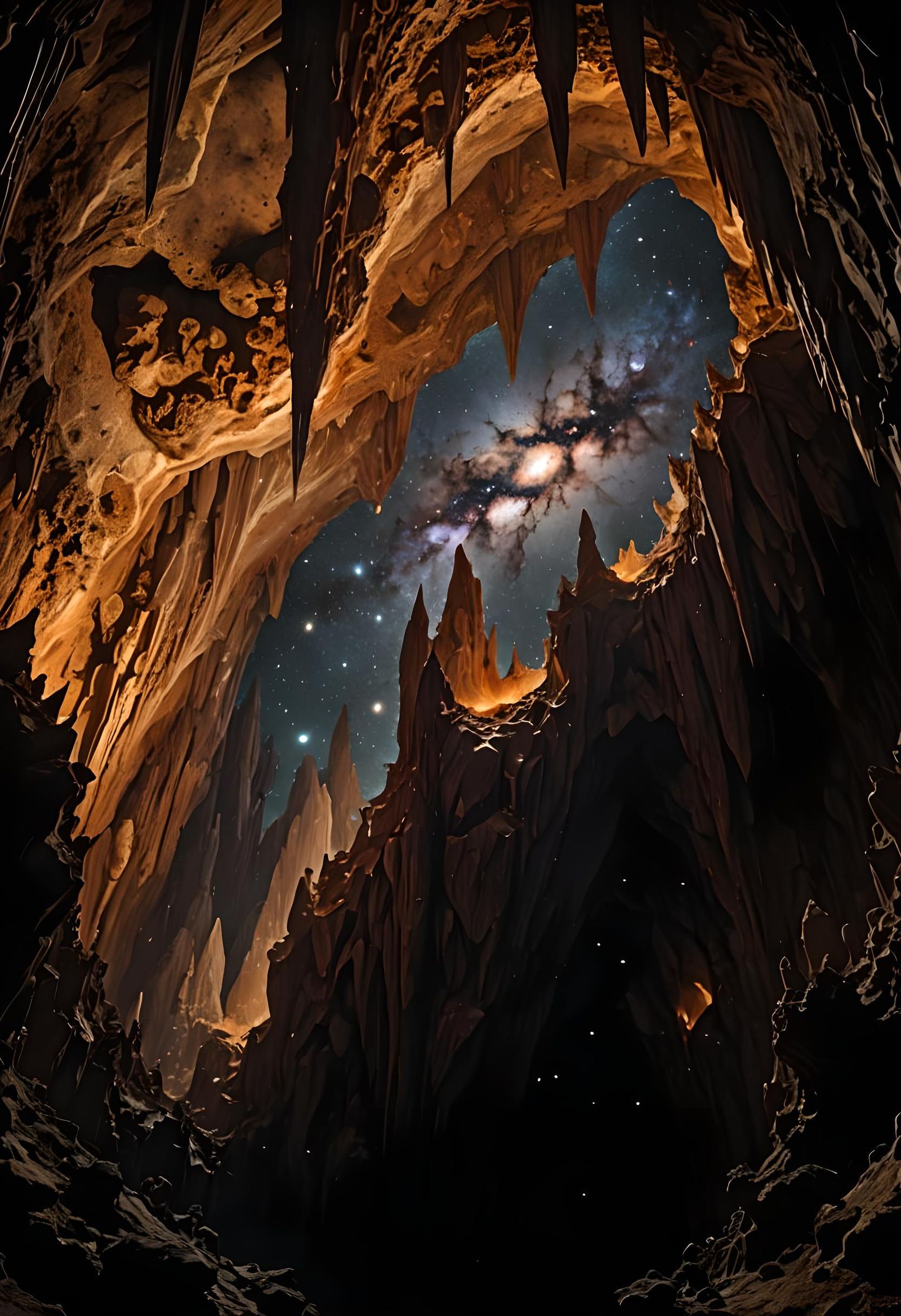 Cosmic Portal Unveiled Inside a Rocky Cave