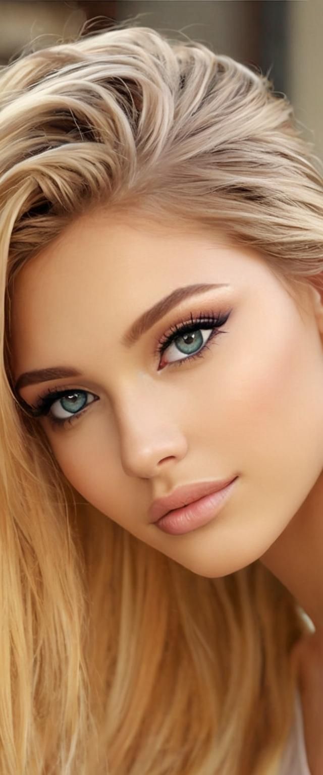 Portrait of a Beautiful Young Girl with Makeup