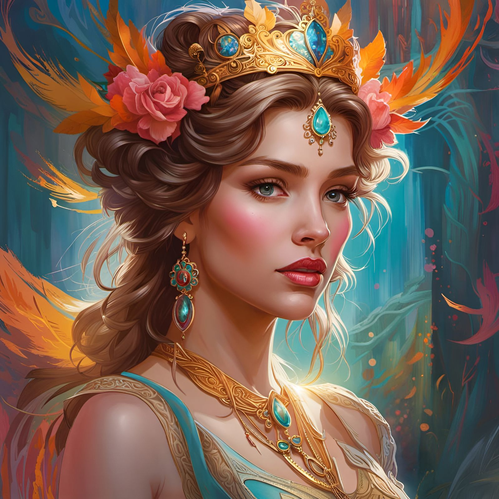 Radiant Princess Portrait with Dynamic Lighting