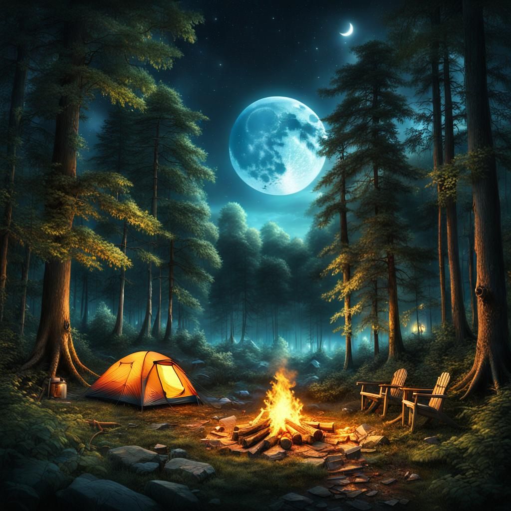 Firefly Camp: An Atmospheric Digital Matte Painting