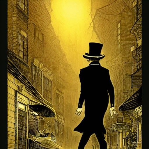 Man in Top Hat, Graphic Novel Style