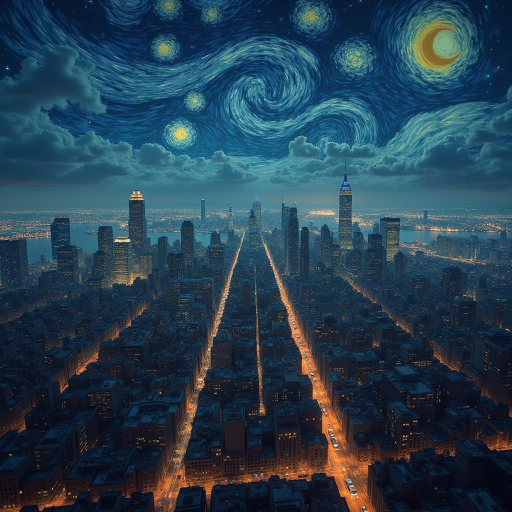 Whimsical New York Cityscape in a Dreamlike, 35mm Film Aesth...