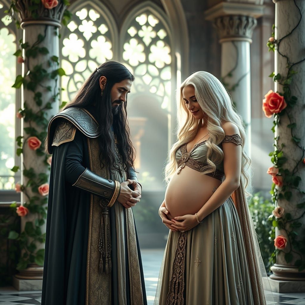 Ethereal Elven Royalty in Majestic Setting