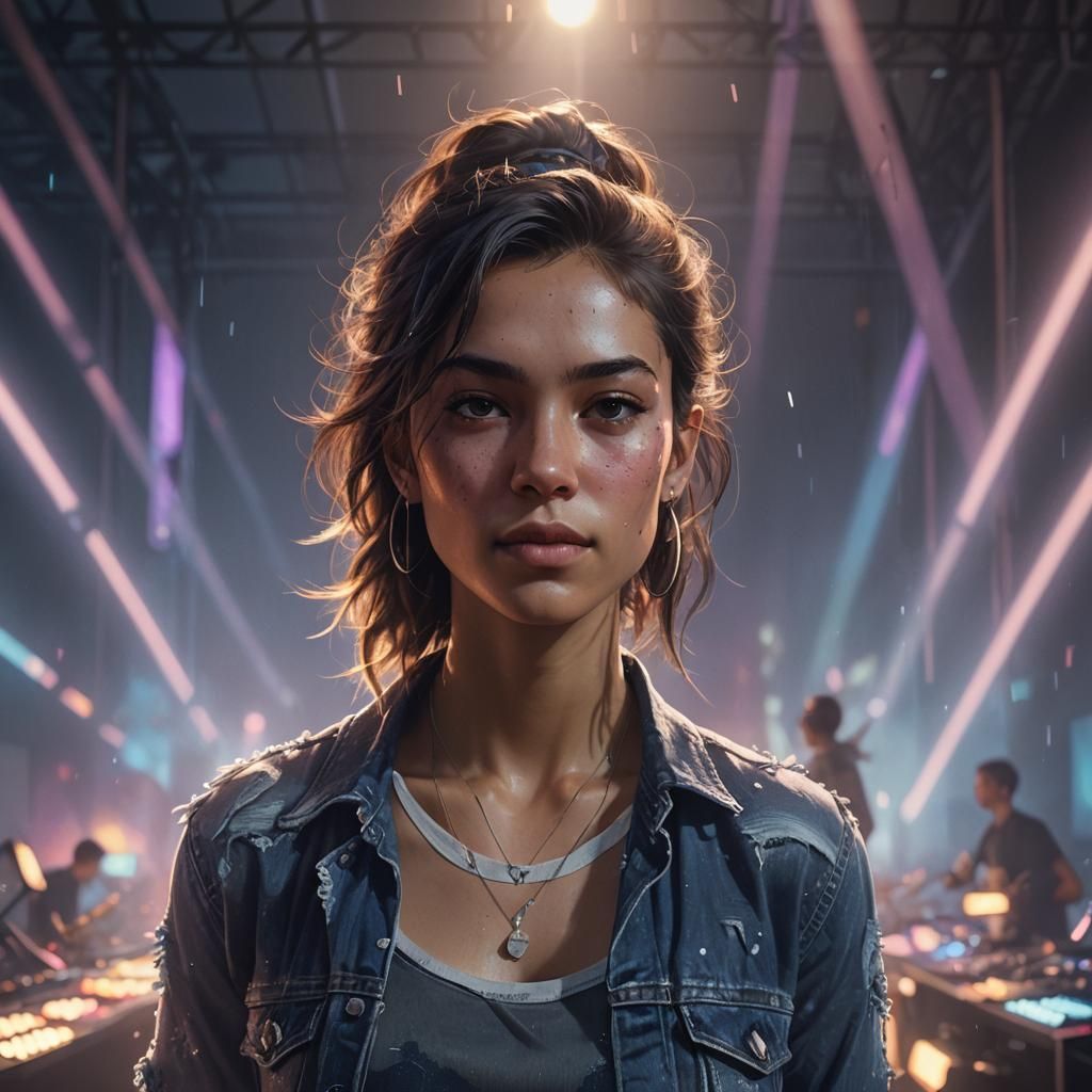 Musician Portrait in Dynamic Stage Lighting