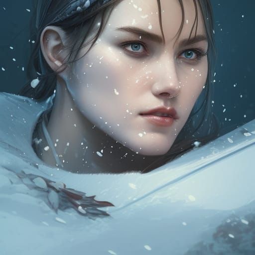 Detailed Portrait of Winter Warrior in Unreal Engine 5