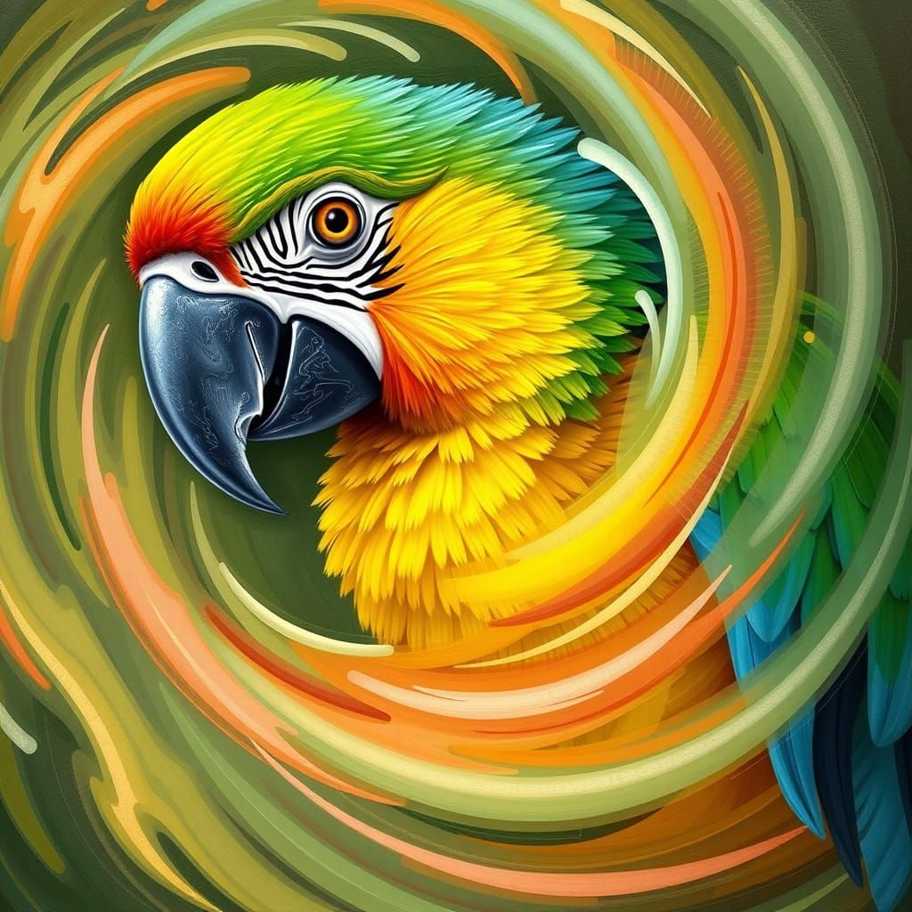 Parrot in swirls #1