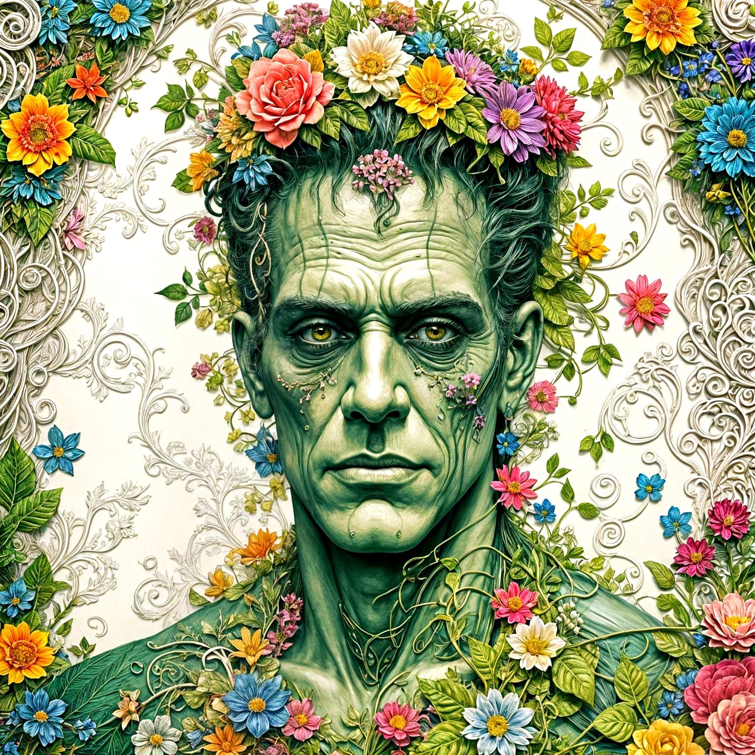 Ornate Filigree Frankenstein in Contrasting Styles