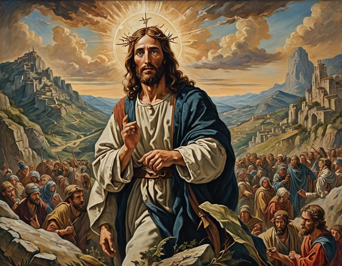 Jesus on the Mount of Olives, Baroque Oil Painting