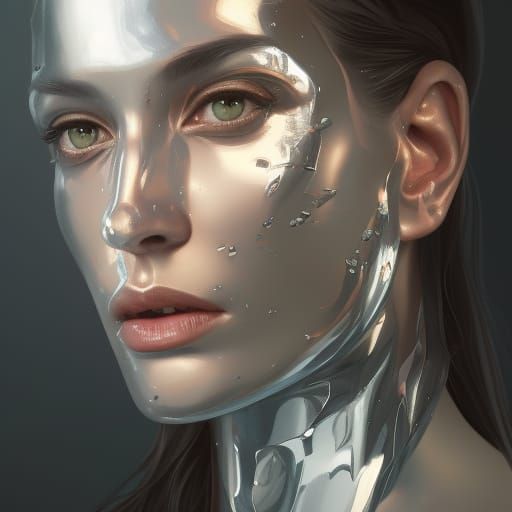 Silver Venom Portrait in Hyperdetailed Style