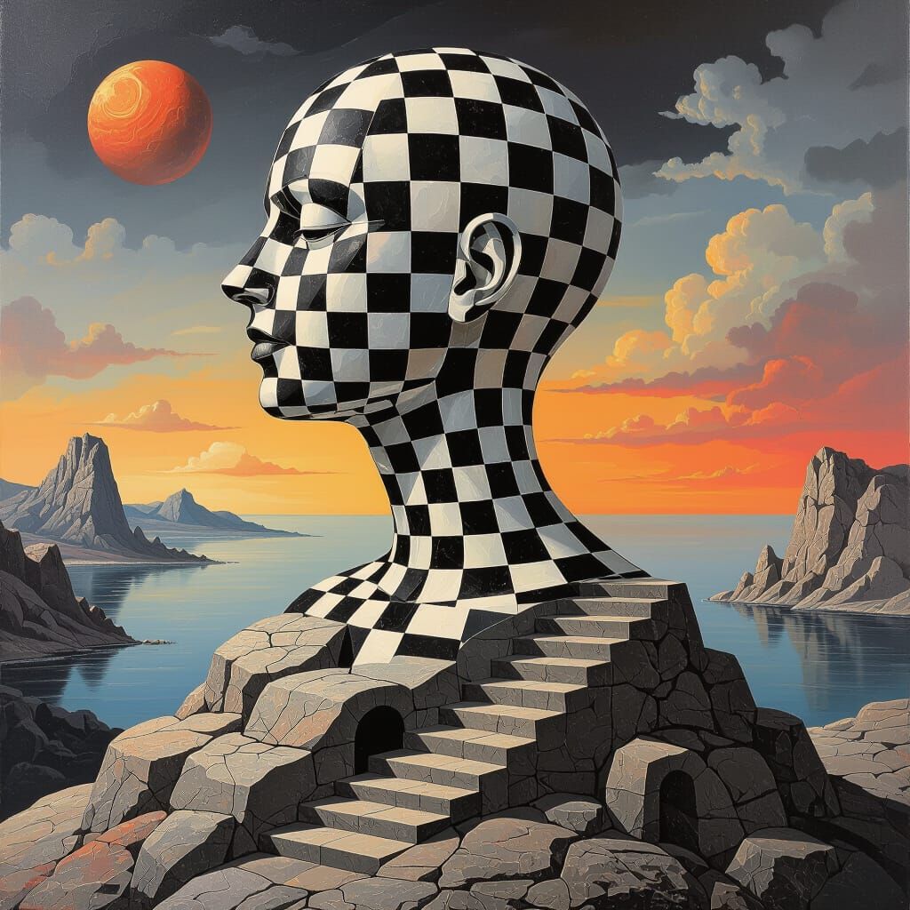 Abstract Surrealist Sculpture in Ultra Fine Painterly Style