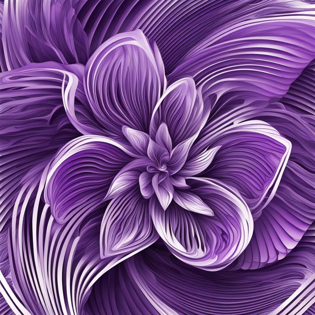 Abstract Purple Flower with Fractal Design