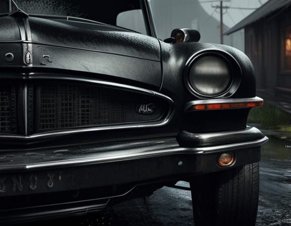 Vintage Car Portrait in Elegant Art Deco Style