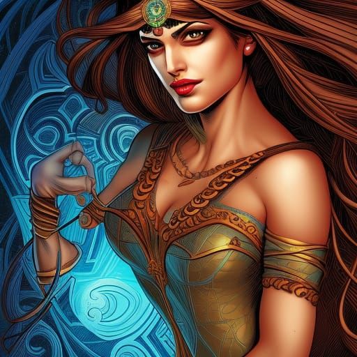 Persian Girl in Comic Book Art Style