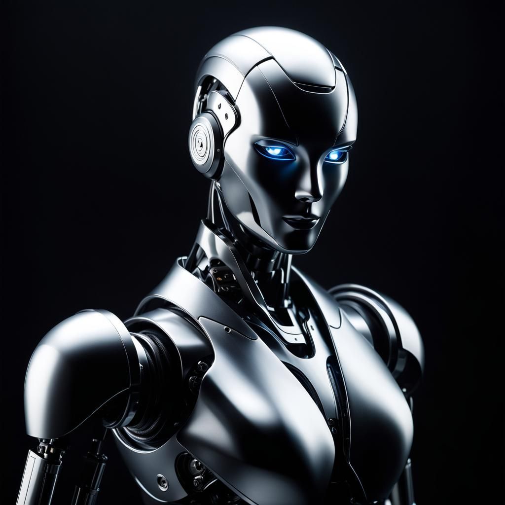 Minimalist Photo of a High-Tech Robot in Ethereal Style