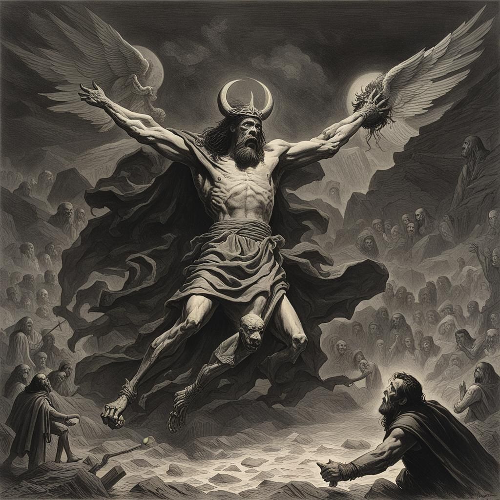 Epic Battle: Jesus Christ vs. The Devil in Horror Style