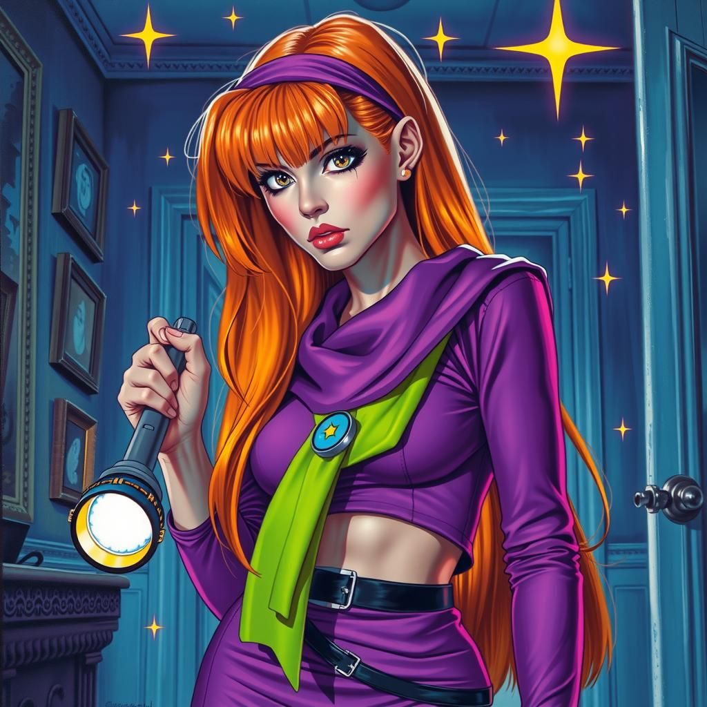 Daphne in 80s Cyberpunk Sci-Fi Style