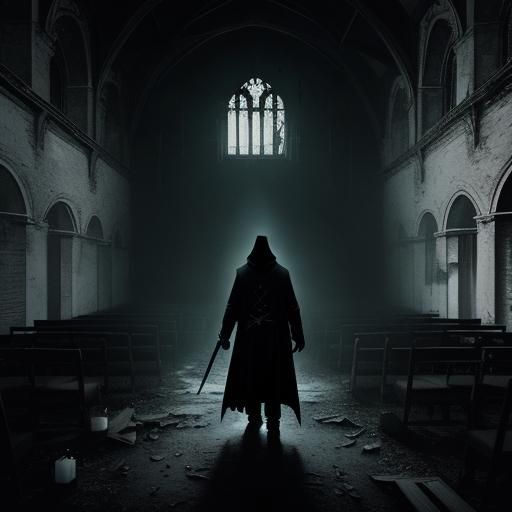 Eerie Grim Reaper in Abandoned Church