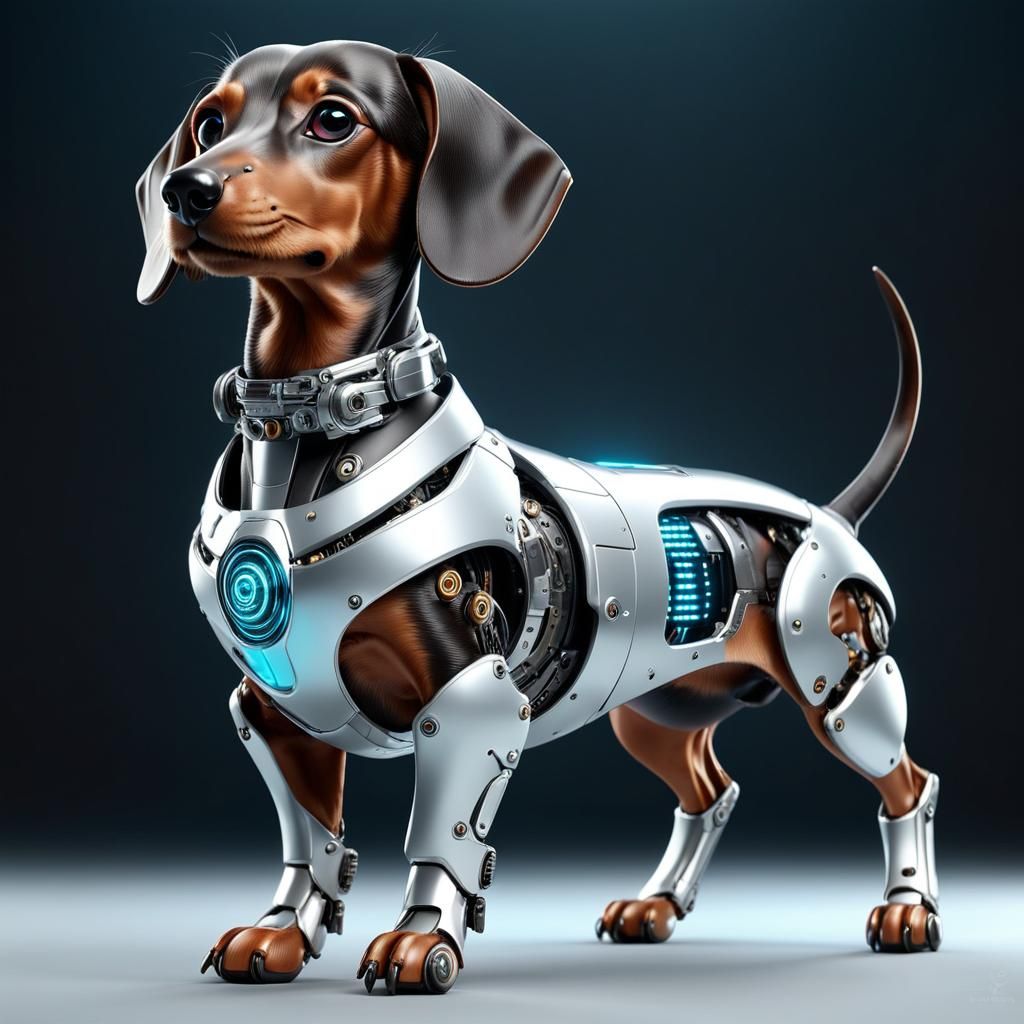 The Cybernetic Dachshund - A Hyperrealistic Masterpiece