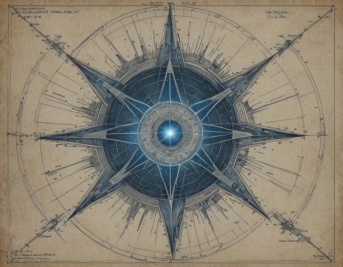 Astral Supernova: Holographic Blueprint Drawing