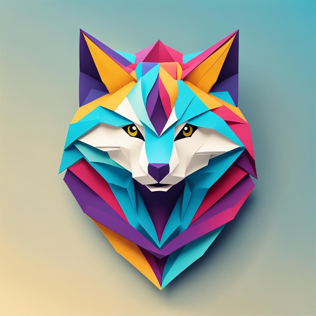 Minimalist Origami Logo for Animesticker.in