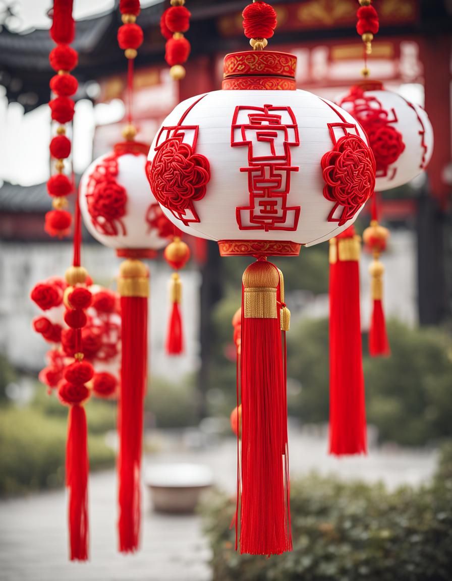 Chinese Knot with Peonies: Hyperrealistic Photography