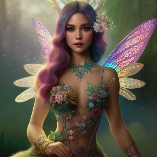 Fairy Dragon Portrait in Ethereal Art Style