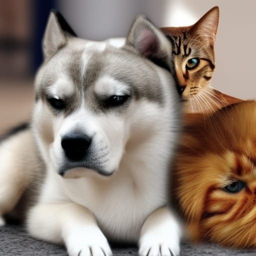 A Dog and Cat Together