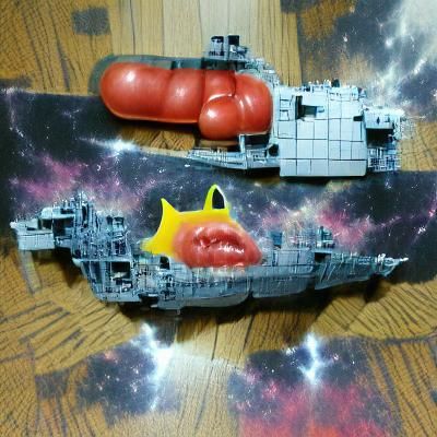 Futuristic Space Battleship Concept Art