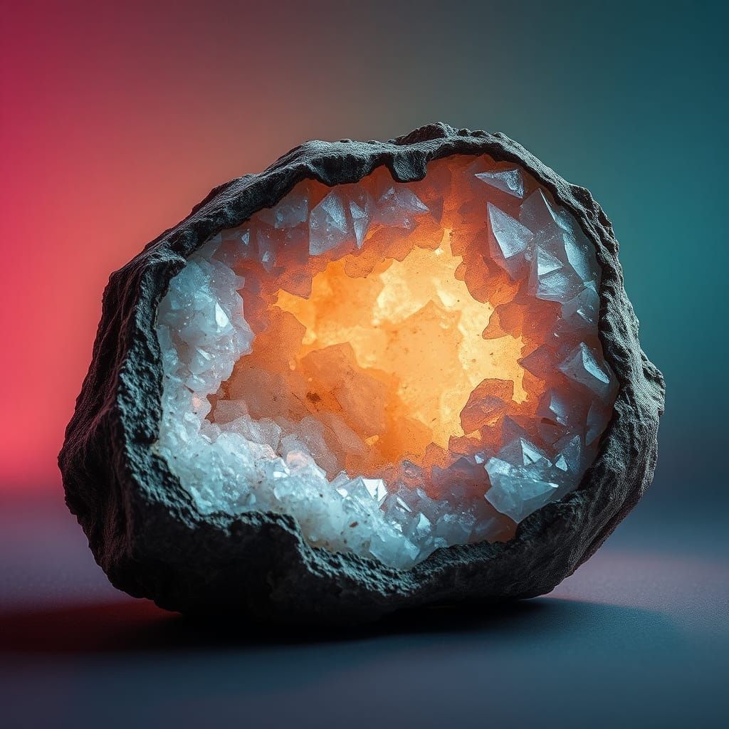 Hyperrealistic Geode Reveals Glittering Crystal Interior