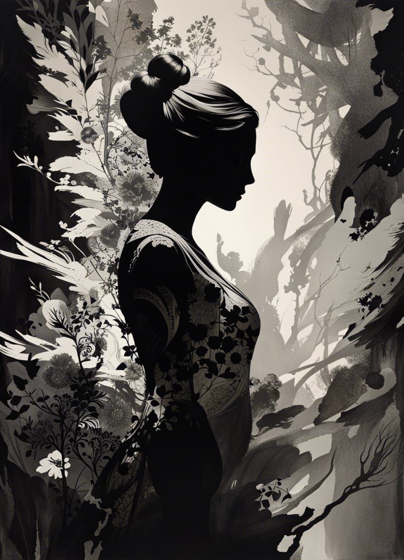 High Contrast Silhouette in Black and White