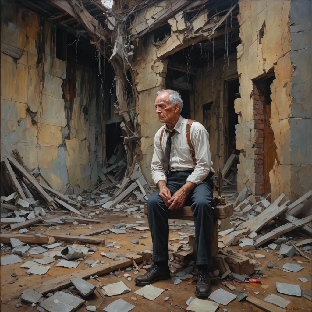 Mind Falling Apart as Oil Painting